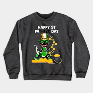 happy st pat rex day Dinosaur Crewneck Sweatshirt